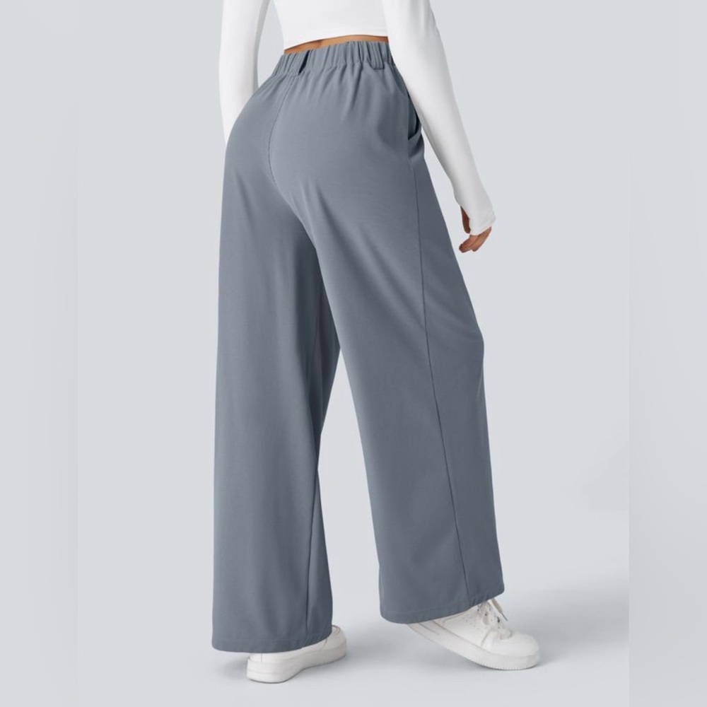 Wide Leg High-Rise Pants in Weathervane Gray - Picture 2 of 5